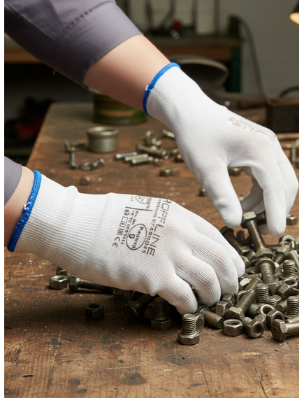 Перчатки PROFLINESPECIALIST нейлоновые с ПУ-покрытием, белый