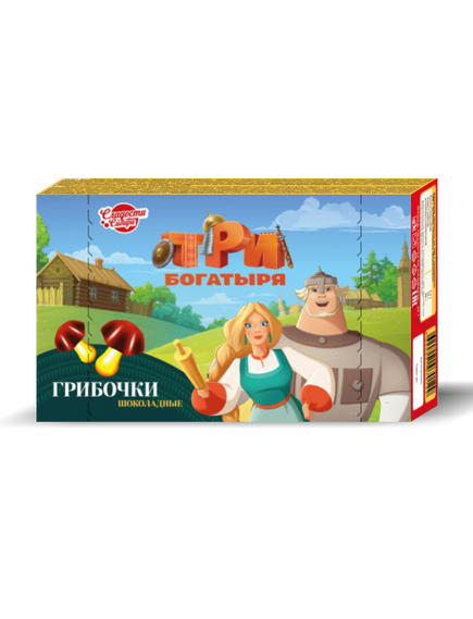 Печенье грибочки "ТРИ БОГАТЫРЯ" 45 гр.