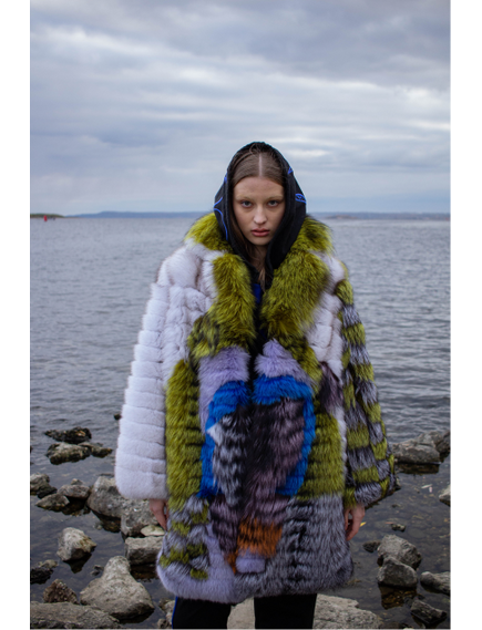 Шуба из песца и лисицы