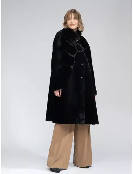 Шуба натуральная мутон норка