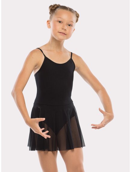 Купальник на тонких бретелях, юбка-сетка