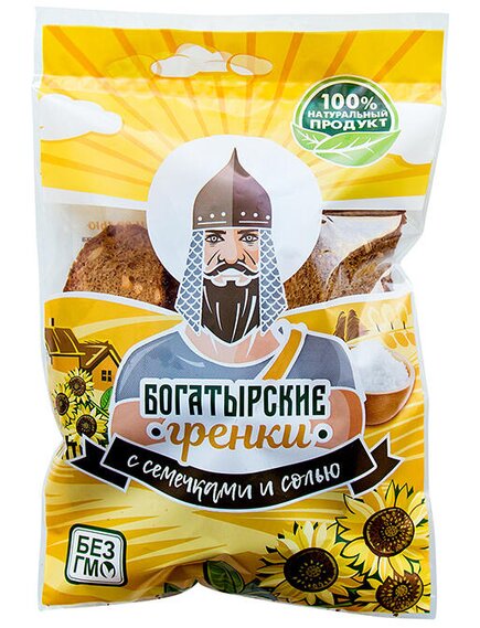 Богатырские гренки С семечками и солью