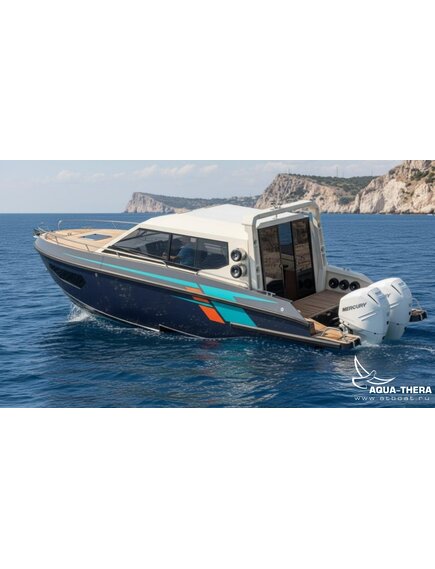 Алюминиевый катер Атлантик 8.7 с реданом, кабинник, от ООО "АКВА ТЕРРА" под заказ