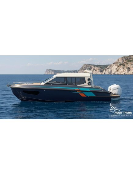 Алюминиевый катер Атлантик 8.7 с реданом, кабинник, от ООО "АКВА ТЕРРА" под заказ