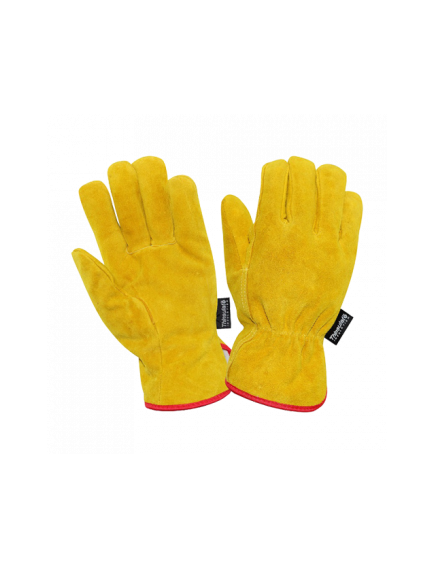 Перчатки цельноспилковые утепленные желтые на Тинсулейте