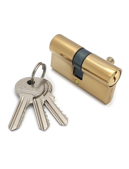 Механизм цилиндровый SOLLER F3 золото 60мм, 3 ключа (25+10+25) ZN.S