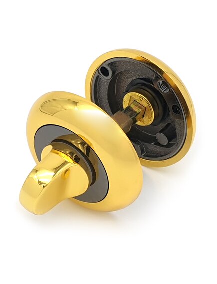 Завертка дверная для ванных комнат SOLLER BK BN/GP графит/золото для ванных комнат