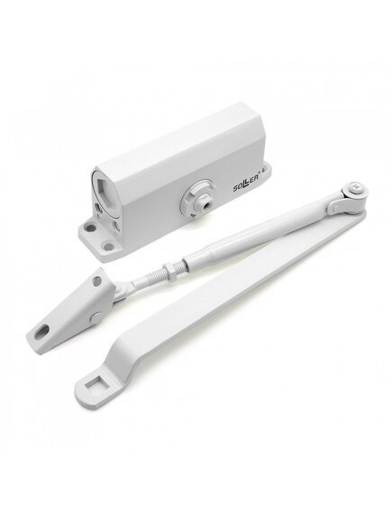 Доводчик дверной SOLLER №201 белый для дверей весом 25-35 кг
