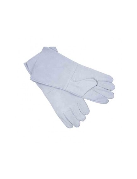 Краги спилковые пятипалые серые