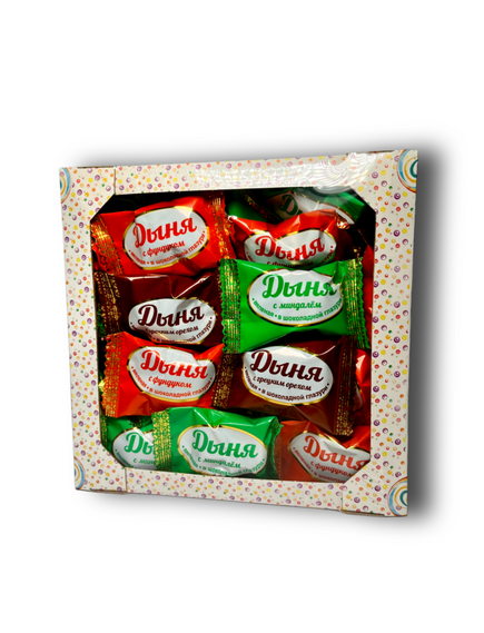 Дыня вяленая в шоколадной глазури с орехами