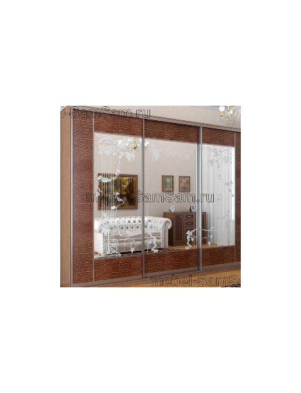 Шкафы-купе с кожаными вставками