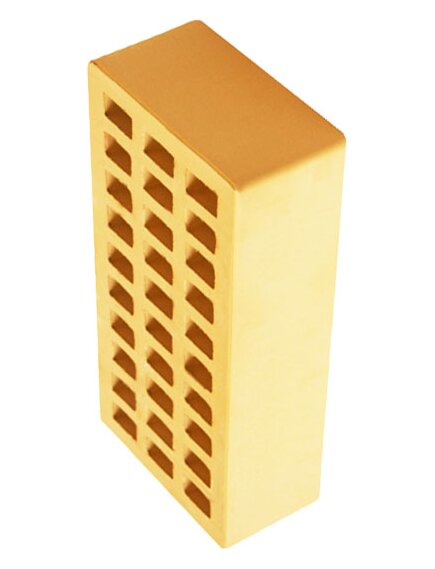 Лицевой керамический кирпич одинарный М-175 соломенный