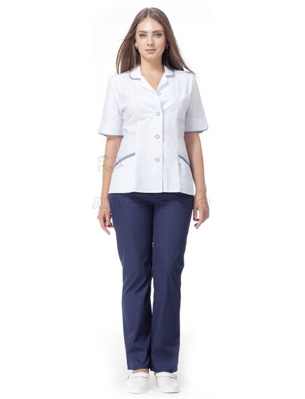 Костюм №18.2 женский белый с синим