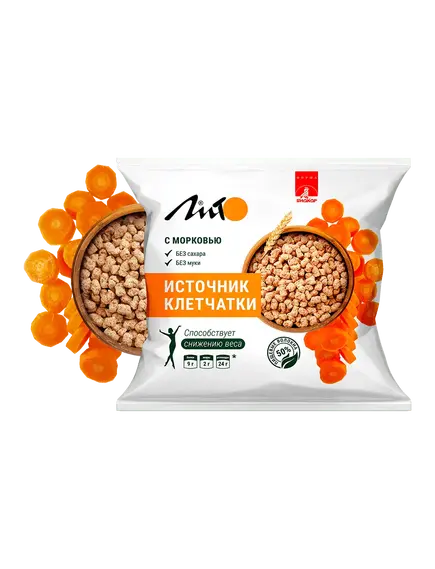 Отруби пшеничные хрустящие «ЛИТО» с кальцием и морковью, 100г