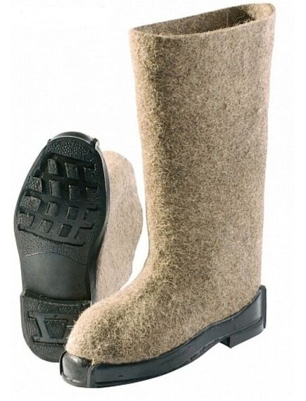 Валенки серые с резиновой подошвой