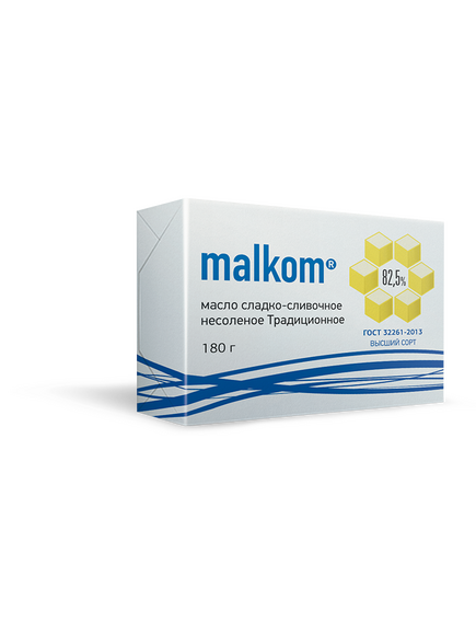 МАСЛО ТРАДИЦИОННОЕ «MALKOM» 180 г м.д.ж 82,5%