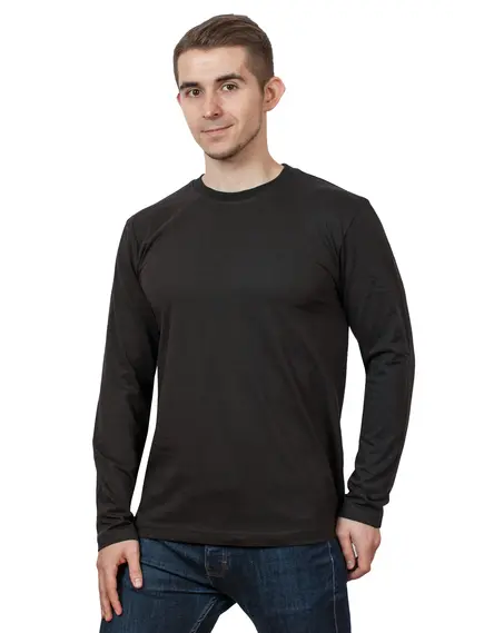 Футболка мужская с длинным рукавом черная