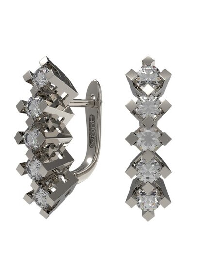 Серьги из белого золота с бриллиантами