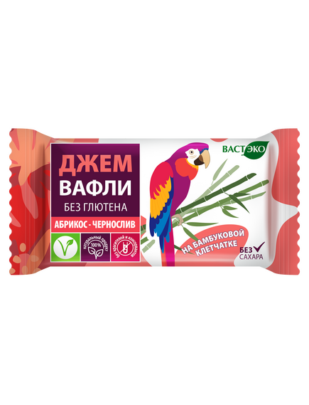 Вафли. Безглютеновые. Абрикос - Чернослив без сахара. 21 г