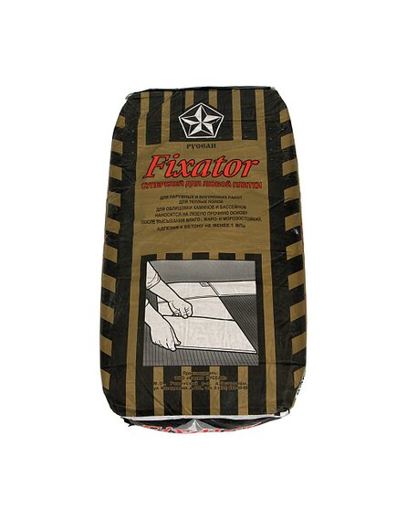КЛЕЙ ДЛЯ ПЛИТКИ FIXATOR В МЕШКАХ ПО 25 КГ (РУСЕАН)