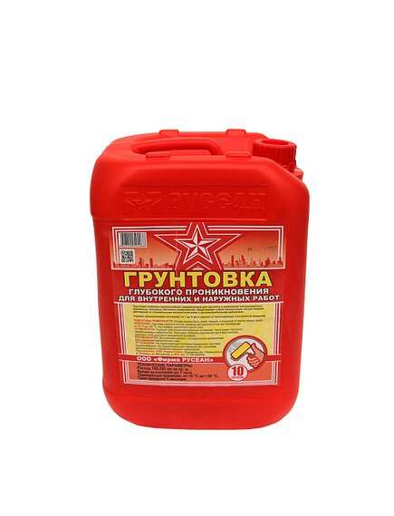 ГРУНТОВКА ГЛУБОКОГО ПРОНИКНОВЕНИЯ КАНИСТРА 10 Л (РУСЕАН)