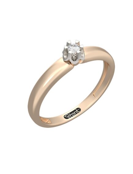 Кольцо из красного золота с бриллиантами