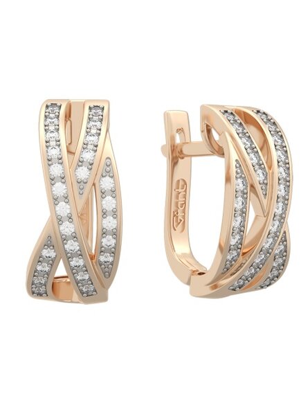 Серьги из красного золота с бриллиантами