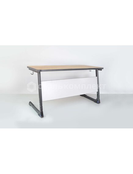 Стол ученический двухместный регулируемый по высоте на плоскоовальной трубе