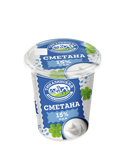 СМЕТАНА с м. д. ж. 15%, стакан 380 г