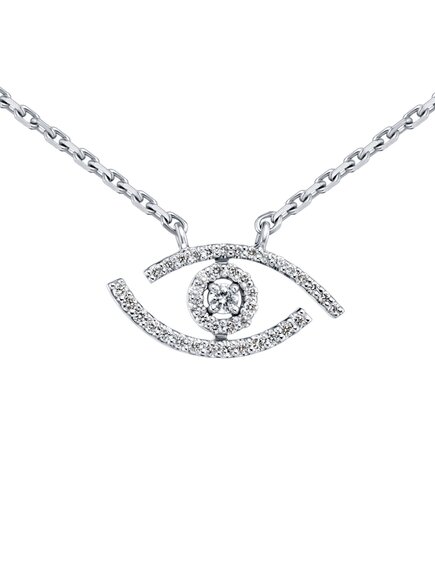 Колье Глаз с бриллиантами Золото 585 белое