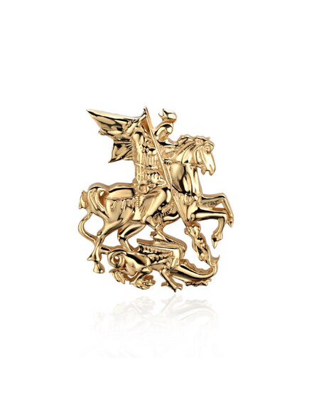 Значок "Герб Москвы" из желтого золота 585 пробы с латунью