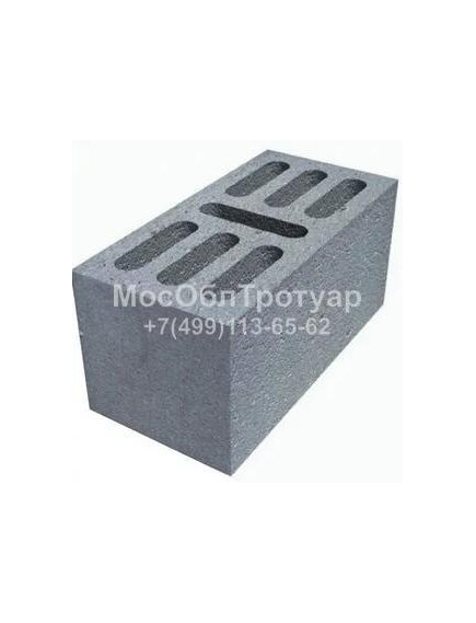 БЛОК КЕРАМЗИТО­БЕТОННЫЙ СТЕНОВОЙ 190×190(188)X390 ММ СЕМИЩЕЛЕВОЙ