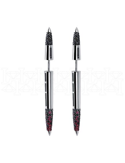 Серьги из белого золота с рубинами