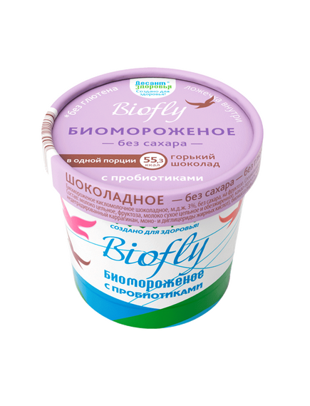 Биомороженое кисломолочное BIOFLY Горький шоколад