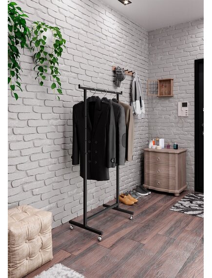 Стойка COMPATTO-G-NERO на усиленных колесах с регулировкой высоты