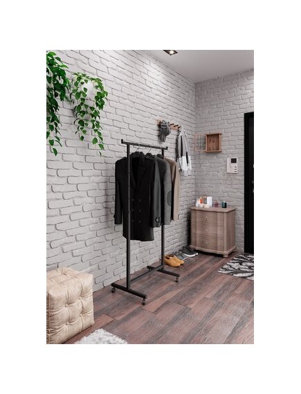 Стойка COMPATTO-NERO с регулировкой высоты на пластиковых колесах