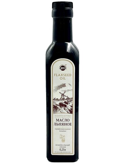 Масло льняное пищевое 0,25 л. (стекло)