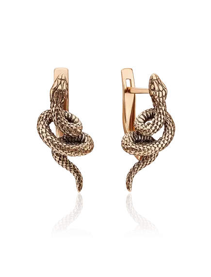 Серьги с французским замком из красного золота с гранатами и натуральными топазами WHITE