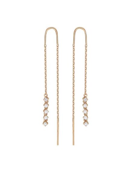 Серьги из красного золота 585 пробы с фианитами