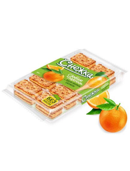 Сдобные палочки СНЕЖКА с апельсиновым джемом 308 г