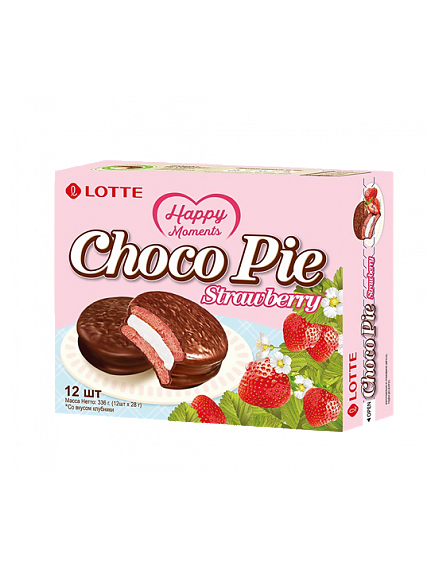 CHOCOPIE STRAWBERRY (чокопай клубничный) 12 шт