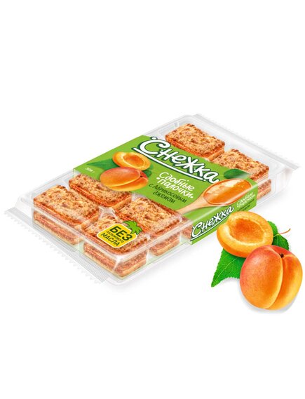 Сдобные палочки СНЕЖКА с абрикосовым джемом 308 г