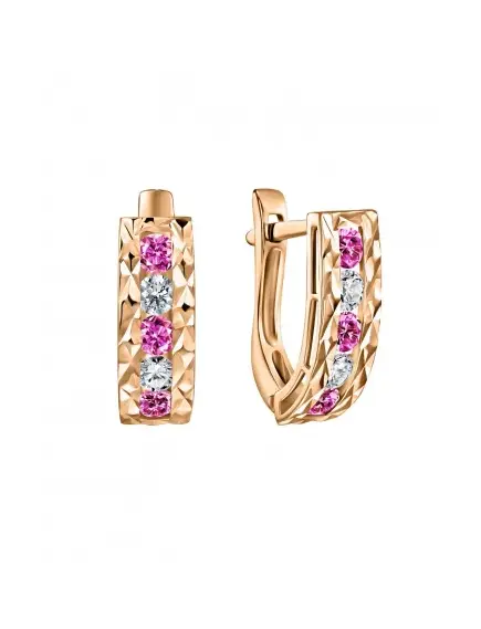 Детские серьги, Золото 585, Фианит