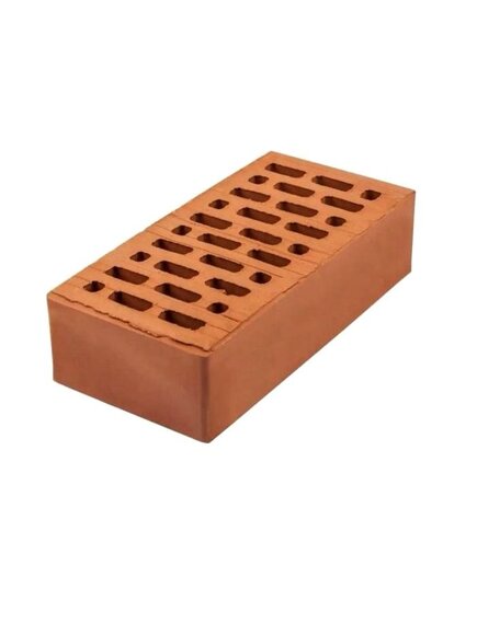 Кирпич лицевой М-125, 250х120х65 мм пустотелый красный