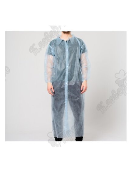 Халат процедурный на липучке, рукав на резинке