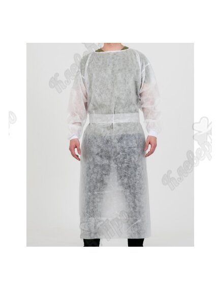 Халат операционный на двух завязках, рукав на манжете белый