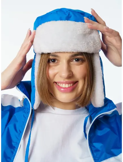 Шапка-ушанка для "Снежного десанта" синяя