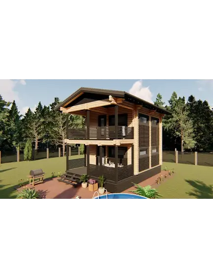 Двухэтажный гостевой дом-баня