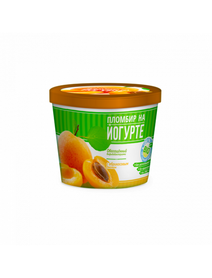 Мороженое Пломбир на йогурте с абрикосовым джемом