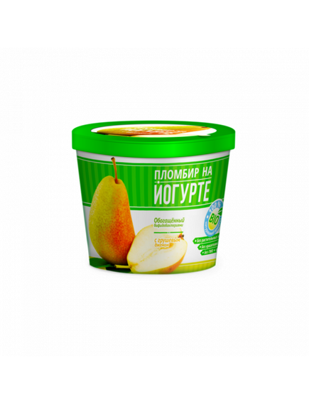 Мороженое Пломбир на йогурте с грушевым джемом